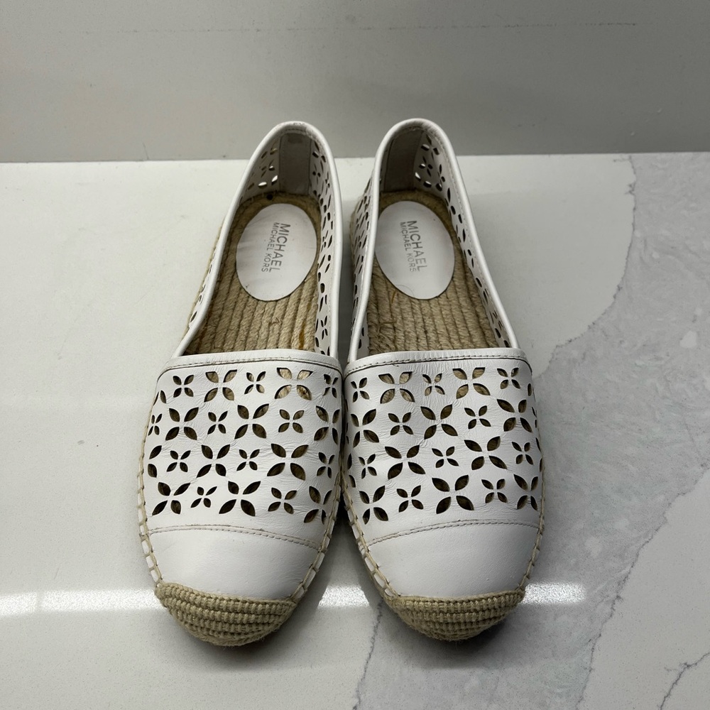 Michael Kors white flats. Worn Once. Like New.
